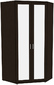 Несимметричный угловой шкаф с зеркалами 535.02
